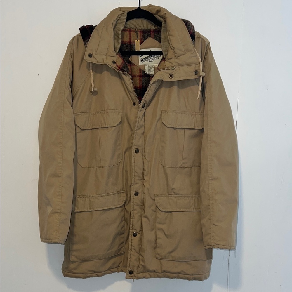 Stylish Tan Military Field Jacket Vintage HU